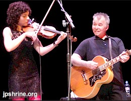 John Prine duets with Carrie Rodriguez in St Louis Feb 27, 21009 - photo courtesy of Reeda Buresh