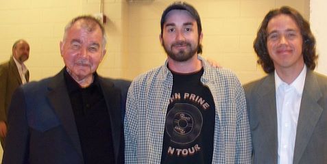 Chad with John Prine and Jason Wilber, Dave Jacques in the background