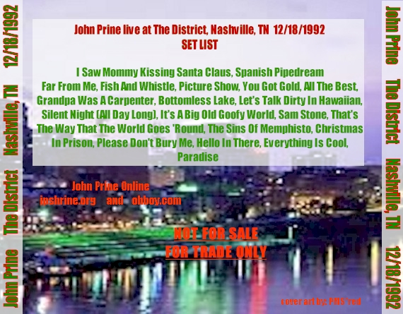 John Prine live at the District, Nashville, TN Dec 18, 1992
