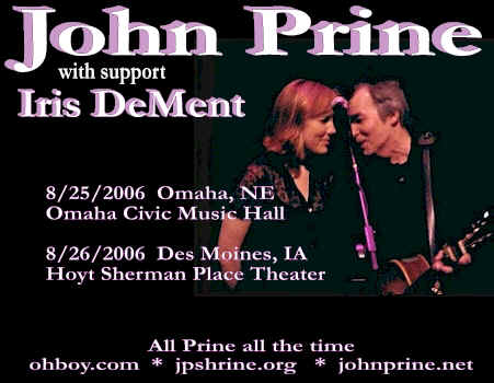 John Prine with Iris DeMent tour dates 2006