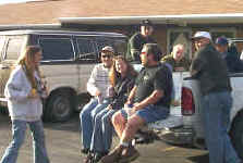 Tailgating before the party in the Town Motel parking lot