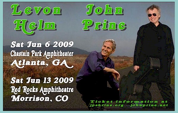 John Prine and Levon Helm at Red Rocks 2009 postcard